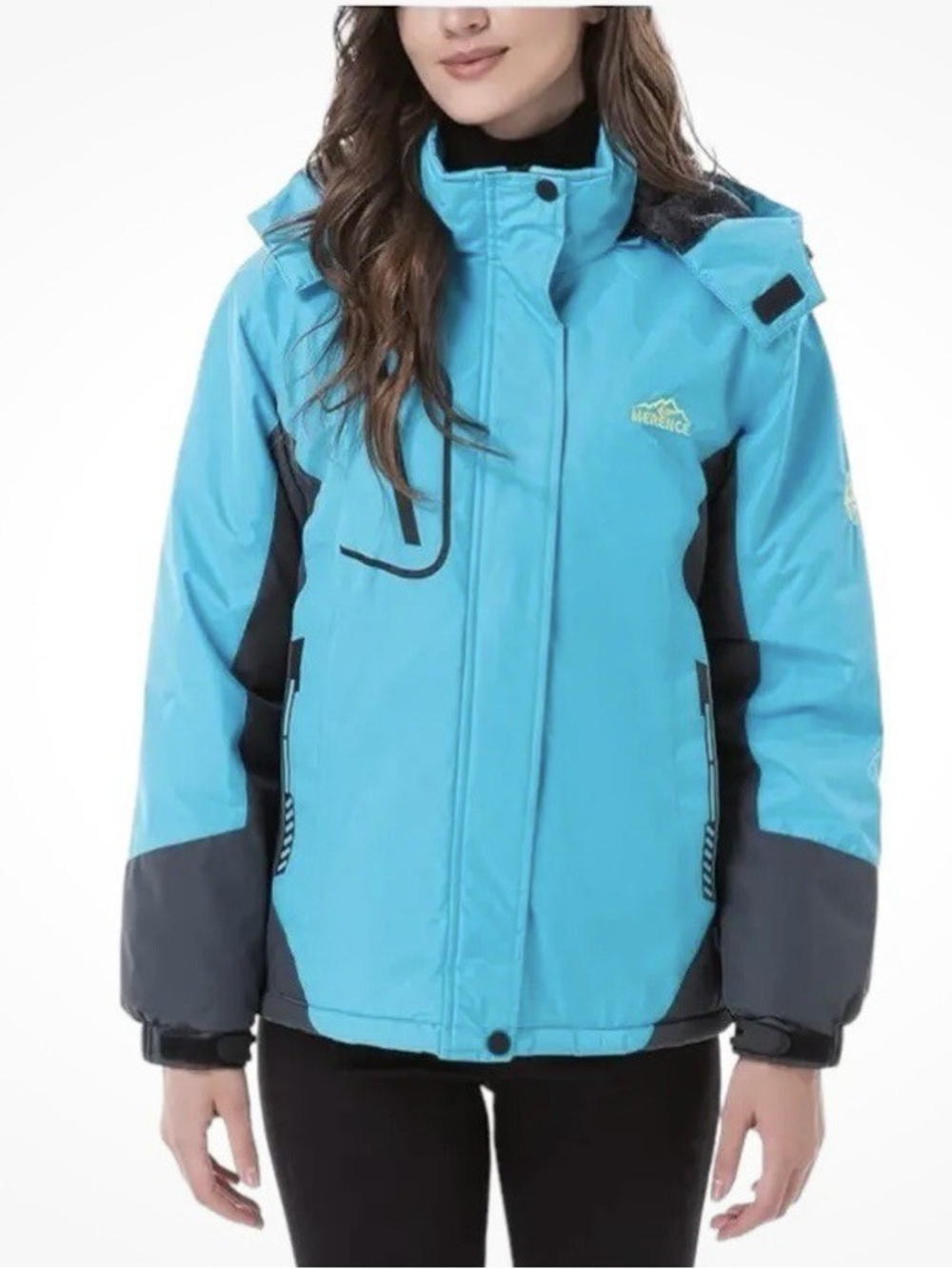 Womens Light Blue Waterproof Raincoat with Contrast Panels - NEVER WORN